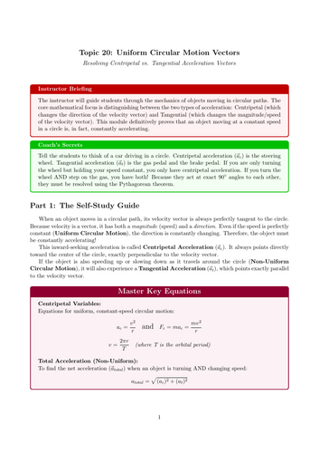 AS Level Physics Cover Lesson: Uniform Circular Motion Vectors (No Prep)