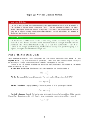 AS Level Physics Cover Lesson: Vertical Circular Motion (No Prep)