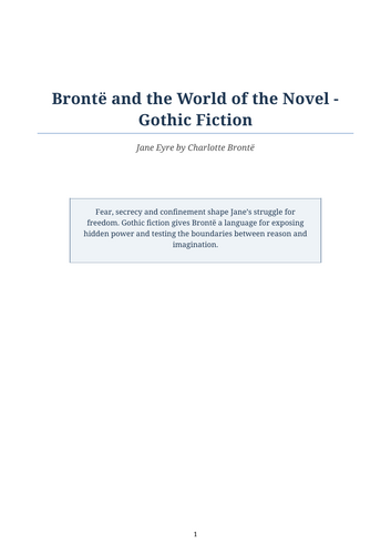 Jane Eyre – Gothic Fiction