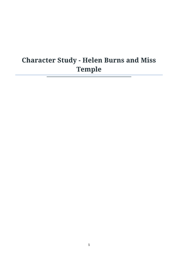 Jane Eyre – Helen Burns and Miss Temple