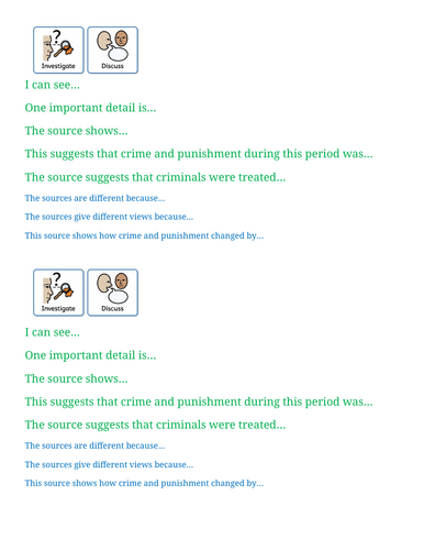 Crime & Punishment - Lesson 1 How can we organise the history of crime and punishment over the past