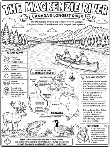 The Mackenzie River Colouring Poster
