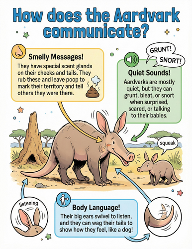 The aardvark I How does it communicate I Educational Poster