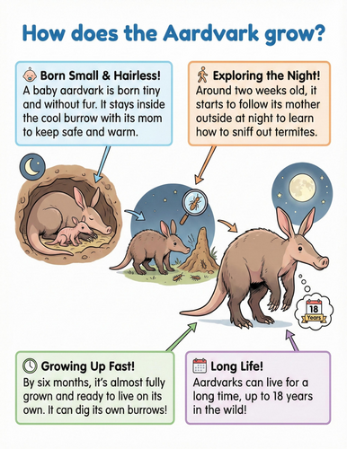 The aardvark I How does it grow I Educational Poster