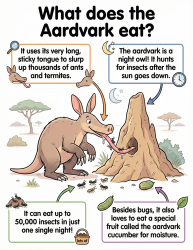 The aardvark I What does it eat I Educational Poster