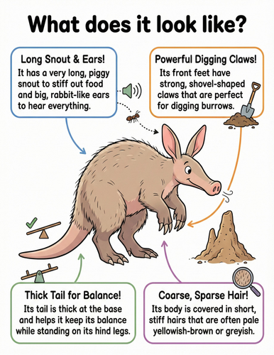 The aardvark I What does it look like I Educational Poster