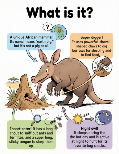 The aardvark I What is it I Educational Poster