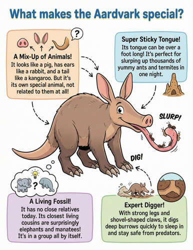 The aardvark I What makes it special I Educational Poster