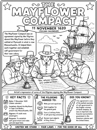 The Mayflower Compact Poster