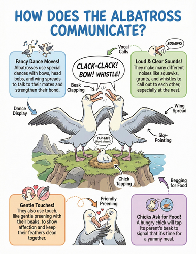 The albatross I How does it communicate I Educational Poster