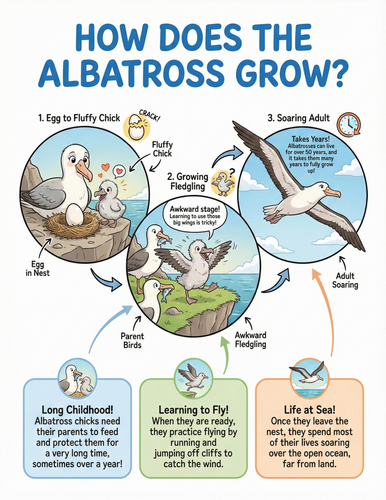 The albatross I How does it grow I Educational Poster
