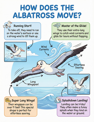The albatross I How does it move I Educational Poster