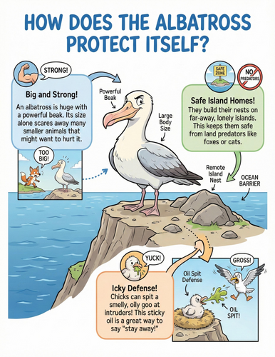The albatross I How does it protect itself I Educational Poster