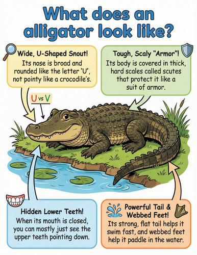 The alligator I What does it look like I Educational Poster