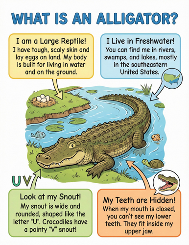 The alligator I What is it I Educational Poster