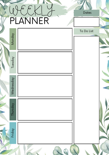 Botanical Weekly Teacher Planner