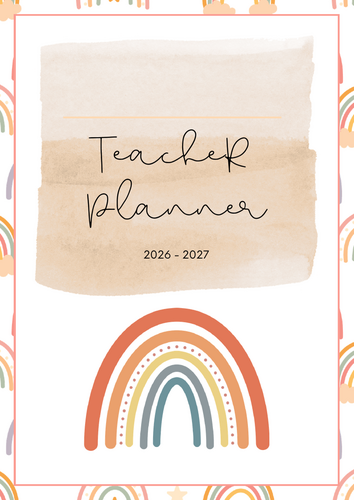 Boho Rainbow Teacher Planner