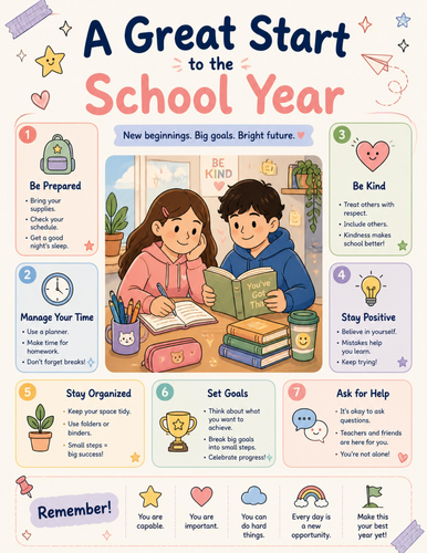 A Great Start to the School Year I Educational Poster