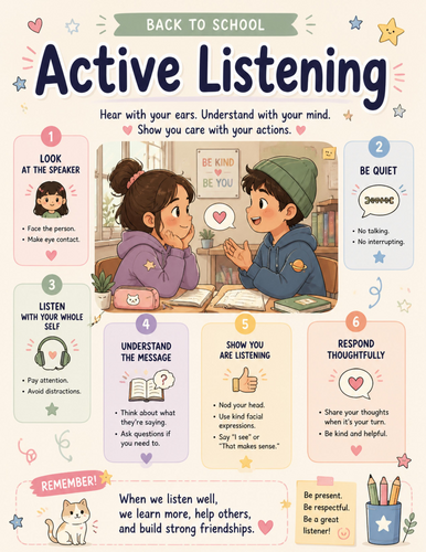 Active Listening I Educational Poster