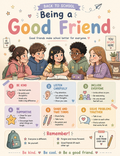 Being a Good Friend I Educational Poster