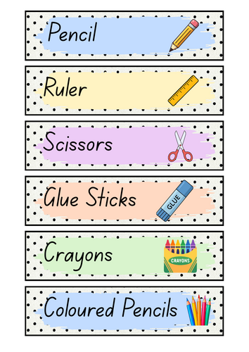 Pastel Polka Dot Classroom Labels