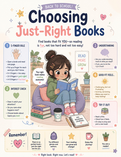 Choosing Just-Right Books I Educational Poster