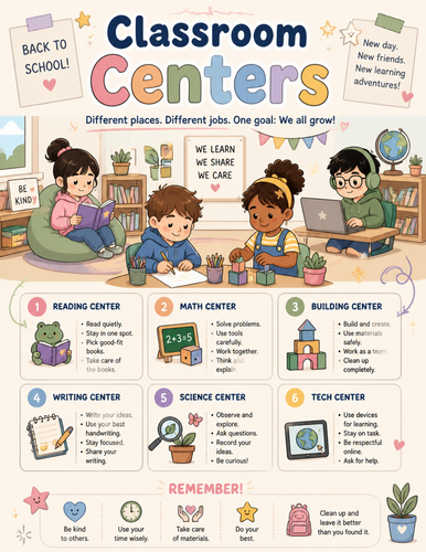 Classroom Centers I Educational Poster