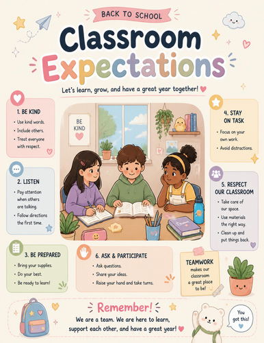 Classroom Expectations I Educational Poster