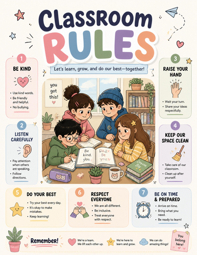 Classroom Rules I Educational Poster