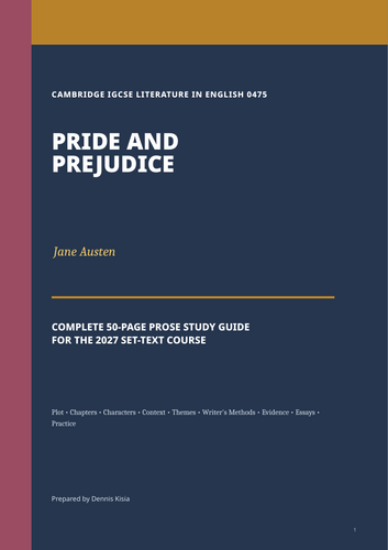 Pride and Prejudice study guide