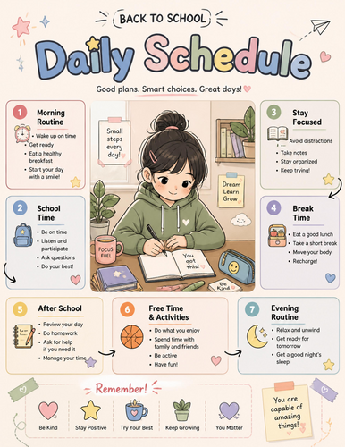 Daily Schedule I Educational Poster