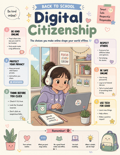 Digital Citizenship I Educational Poster