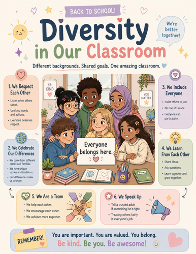 Diversity in Our Classroom I Educational Poster