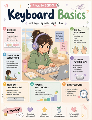Keyboard Basics I Educational Poster