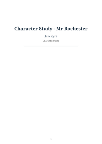 Jane Eyre – Mr Rochester