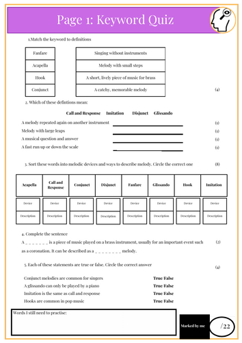 OCR GCSE Music Keyword quizzes