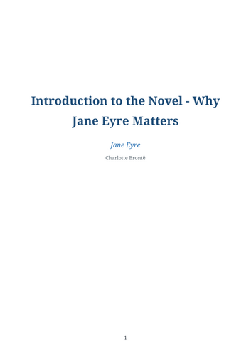 Jane Eyre – Why Jane Eyre Matters
