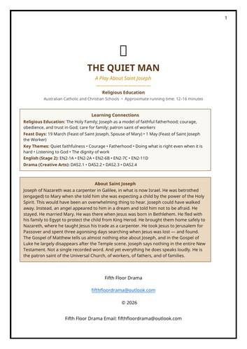 St Joseph Classroom Play | Religious Education Drama Activity |