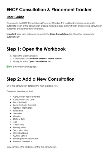 EHCP Consultation & Placement Tracker
