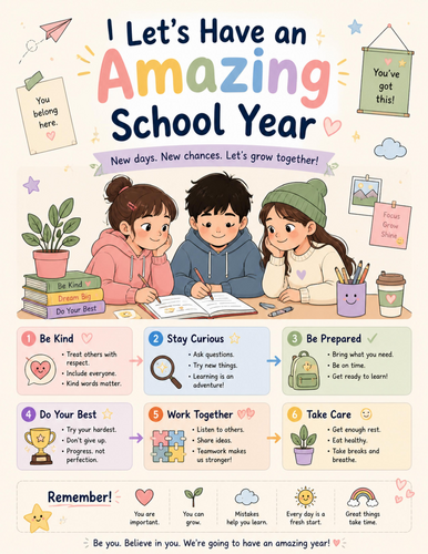 Let's Have an Amazing School Year I Educational Poster