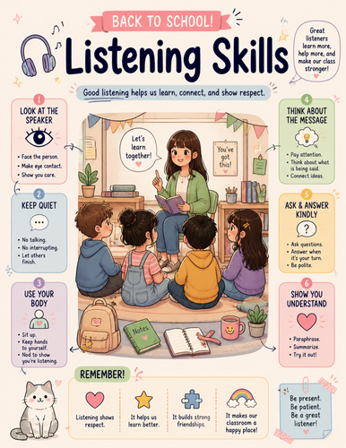 Listening Skills I Educational Poster