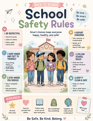 School Safety Rules I Educational Poster