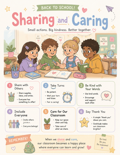 Sharing and Caring I Educational Poster