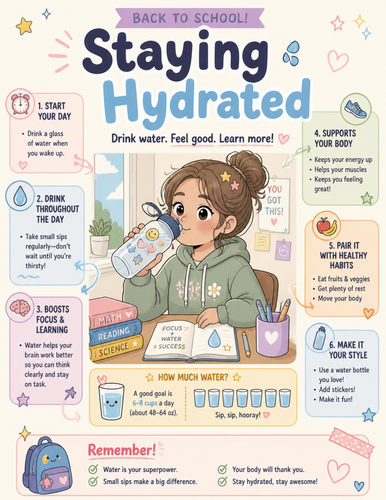 Staying Hydrated I Educational Poster