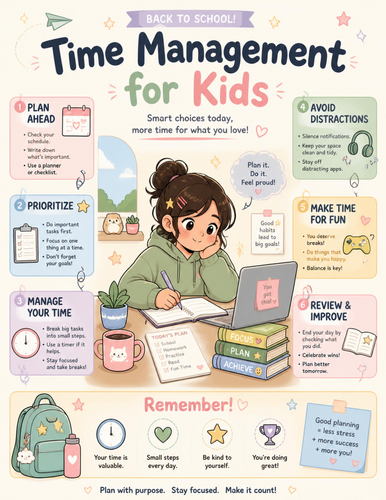 Time Management for Kids I Educational Poster