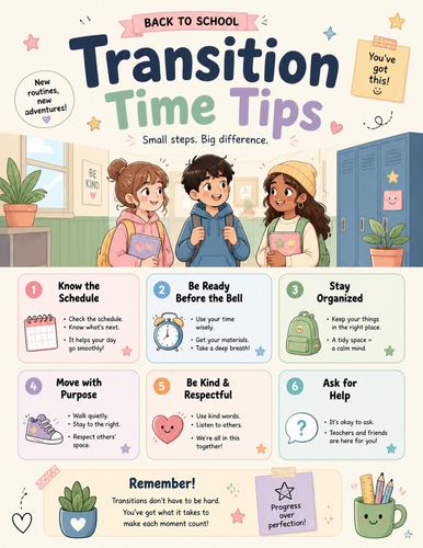Transition Time Tips I Educational Poster