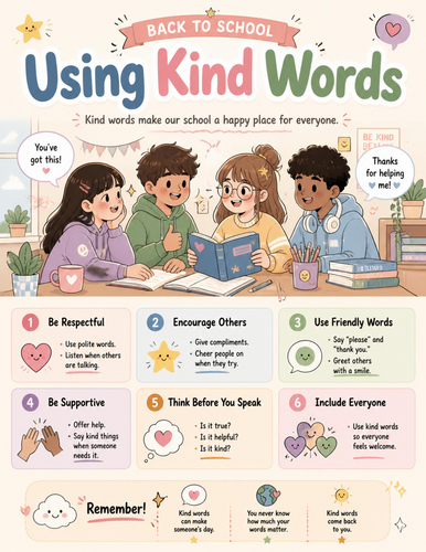 Using Kind Words I Educational Poster