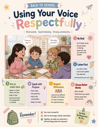 Using Your Voice Respectfully I Educational Poster