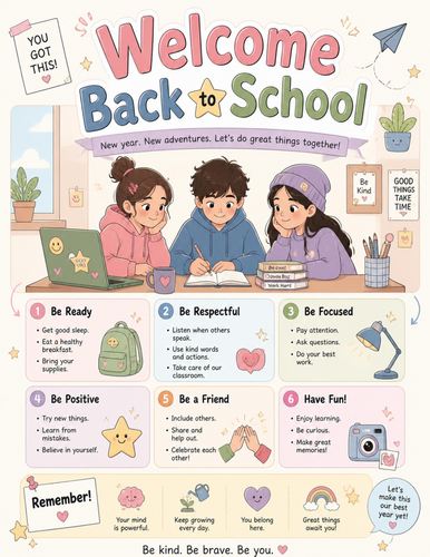 Welcome Back to School I Educational Poster