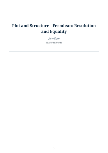Jane Eyre – Ferndean: Resolution and Equality